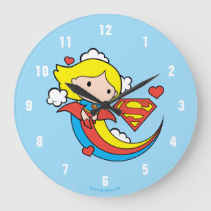 Chibi Supergirl Flying Rainbow Grote Klok