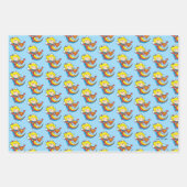 Chibi Supergirl Flying Rainbow Inpakpapier Vel (Voorkant 3)