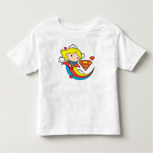 Chibi Supergirl Flying Rainbow Kinder Shirts