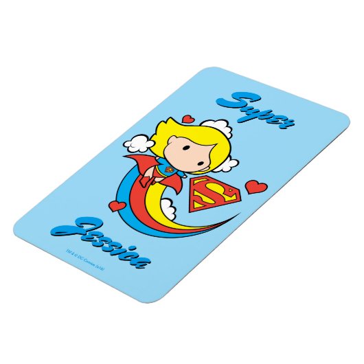 Chibi Supergirl Flying Rainbow Magneet (Linkerzijde)