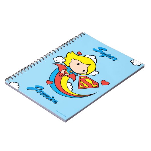 Chibi Supergirl Flying Rainbow Notitieboek (Linkerzijde)