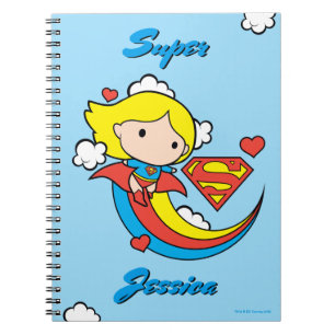 Chibi Supergirl Flying Rainbow Notitieboek