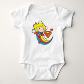 Chibi Supergirl Flying Rainbow Romper (Voorkant)