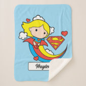 Chibi Supergirl Flying Rainbow Sherpa Deken (Voorkant)
