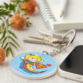 Chibi Supergirl Flying Rainbow Sleutelhanger (Voorkant Rechts)