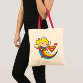 Chibi Supergirl Flying Rainbow Tote Bag (Voorkant (product))