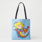 Chibi Supergirl Flying Rainbow Tote Bag (Voorkant)