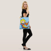 Chibi Supergirl Flying Rainbow Tote Bag (Op model)