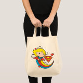 Chibi Supergirl Flying Rainbow Tote Bag (Voorkant (product))