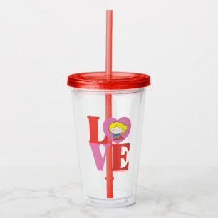 Chibi Supergirl LOVE Acryl Drinkbeker