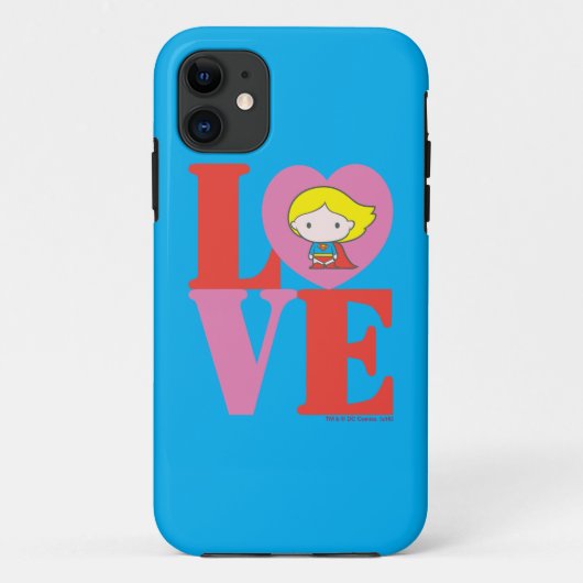 Chibi Supergirl LOVE Case-Mate iPhone Case (Achterkant)
