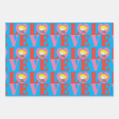 Chibi Supergirl LOVE Inpakpapier Vel (Voorkant 2)