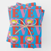 Chibi Supergirl LOVE Inpakpapier Vel (In situ)