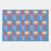 Chibi Supergirl LOVE Inpakpapier Vel (Voorkant)