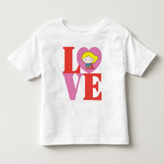 Chibi Supergirl LOVE Kinder Shirts (Voorkant)