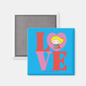 Chibi Supergirl LOVE Magneet (Voorkant / Achterkant)