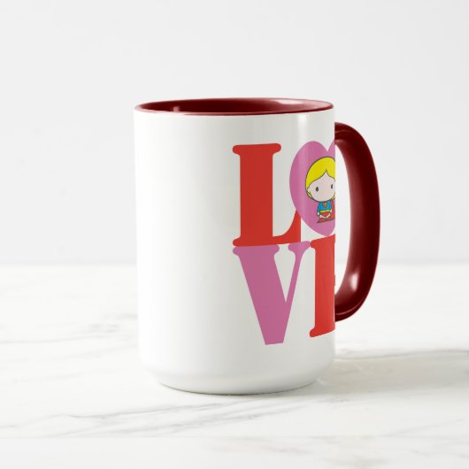 Chibi Supergirl LOVE Mok (Voorkant rechts)