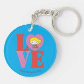 Chibi Supergirl LOVE Sleutelhanger (Achterkant)
