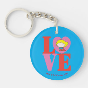 Chibi Supergirl LOVE Sleutelhanger