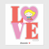 Chibi Supergirl LOVE Sticker (Vel)