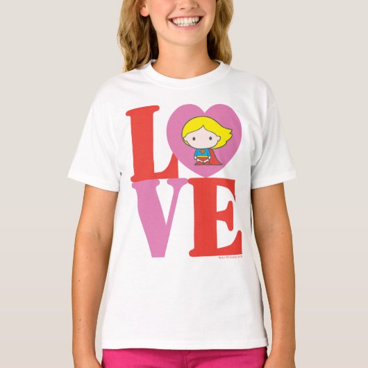 Chibi Supergirl LOVE T-shirt (Voorkant)