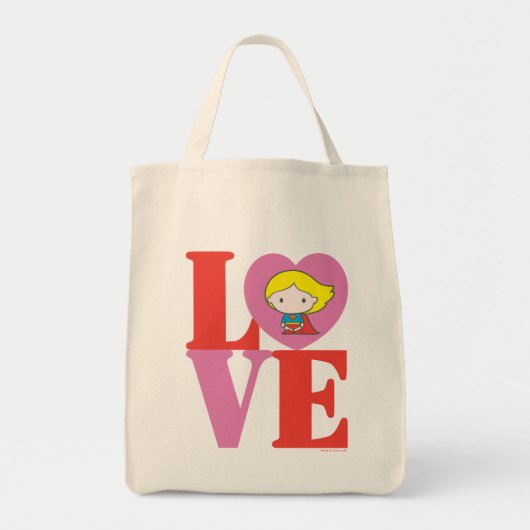 Chibi Supergirl LOVE Tote Bag (Voorkant)