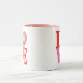 Chibi Supergirl LOVE Tweekleurige Koffiemok (Center)