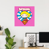 Chibi Supergirl Starburst Hart en Logo Poster (Thuiskantoor)