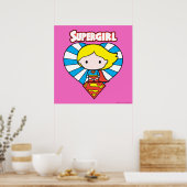 Chibi Supergirl Starburst Hart en Logo Poster (Keuken)