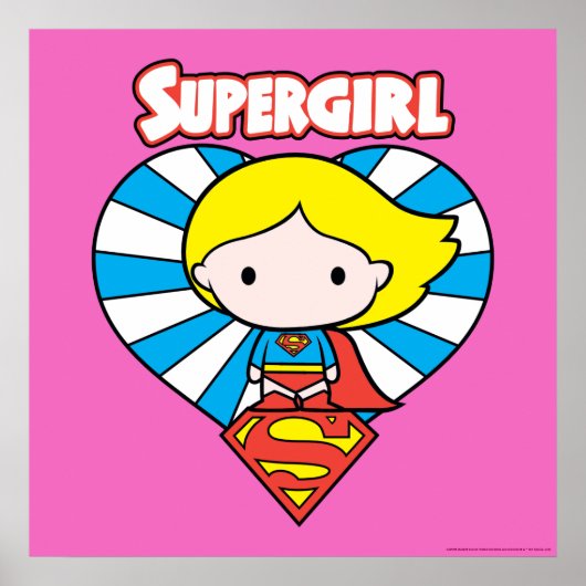 Chibi Supergirl Starburst Hart en Logo Poster (Voorkant)