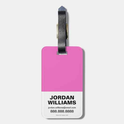 Chibi Supergirl Starburst Heart en Logo Bagagelabel (Achterkant verticaal)