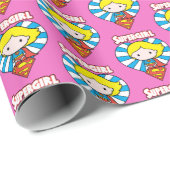 Chibi Supergirl Starburst Heart en Logo Cadeaupapier (Rol Hoek)