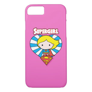 Chibi Supergirl Starburst Heart en Logo Case-Mate iPhone Case