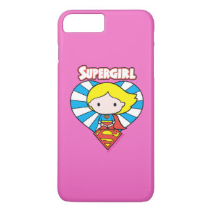 Chibi Supergirl Starburst Heart en Logo Case-Mate iPhone Case