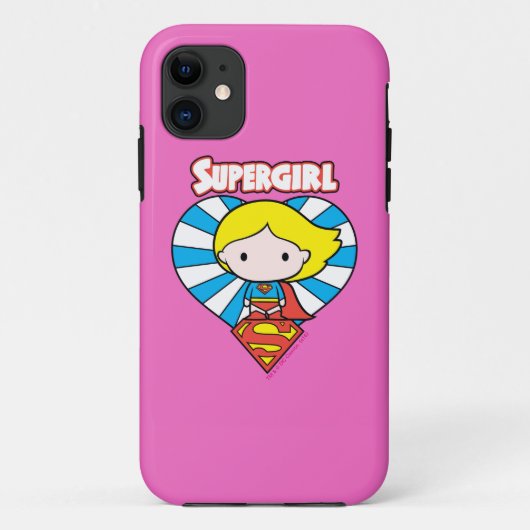 Chibi Supergirl Starburst Heart en Logo Case-Mate iPhone Case (Achterkant)