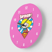 Chibi Supergirl Starburst Heart en Logo Grote Klok (Hoek)