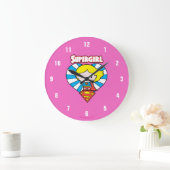 Chibi Supergirl Starburst Heart en Logo Grote Klok (Huis)