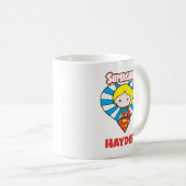 Chibi Supergirl Starburst Heart en Logo Koffiemok (Voorkant rechts)