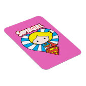 Chibi Supergirl Starburst Heart en Logo Magneet (Rechterzijde)