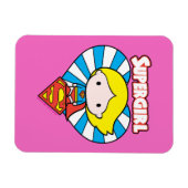 Chibi Supergirl Starburst Heart en Logo Magneet (Horizontaal)