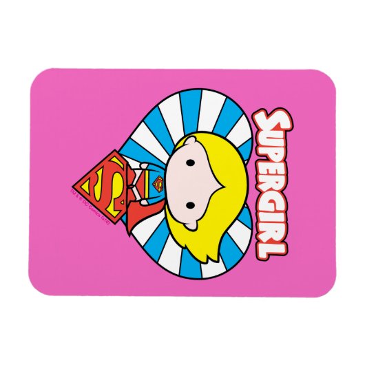 Chibi Supergirl Starburst Heart en Logo Magneet (Horizontaal)