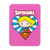 Chibi Supergirl Starburst Heart en Logo Magneet (Verticaal)