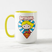 Chibi Supergirl Starburst Heart en Logo Mok (Links)