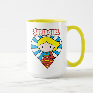 Chibi Supergirl Starburst Heart en Logo Mok