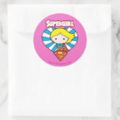Chibi Supergirl Starburst Heart en Logo Ronde Sticker (Tas)