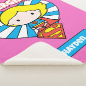 Chibi Supergirl Starburst Heart en Logo Sherpa Deken (3/4)