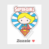 Chibi Supergirl Starburst Heart en Logo Sticker (Vel)