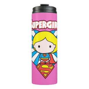 Chibi Supergirl Starburst Heart en Logo Thermosbeker