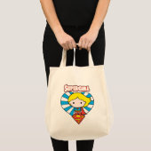 Chibi Supergirl Starburst Heart en Logo Tote Bag (Voorkant (product))