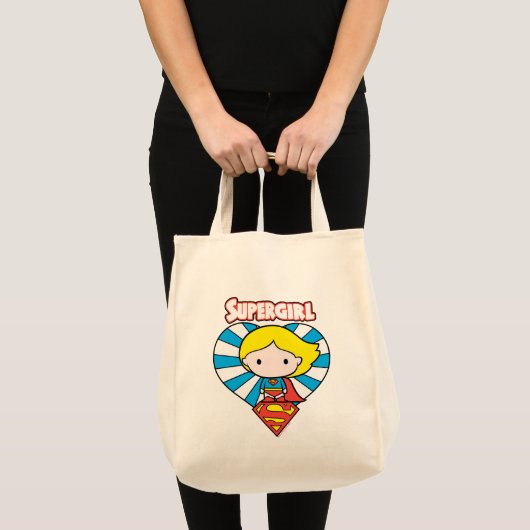 Chibi Supergirl Starburst Heart en Logo Tote Bag (Voorkant (product))